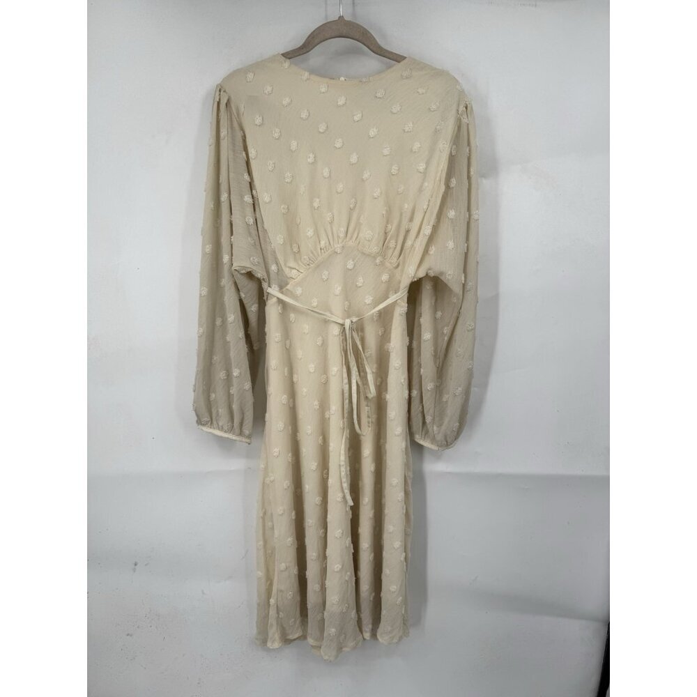 Chicwish Swiss Dot Dress Women‎ Medium Cream Granolagirl Western Bohemian